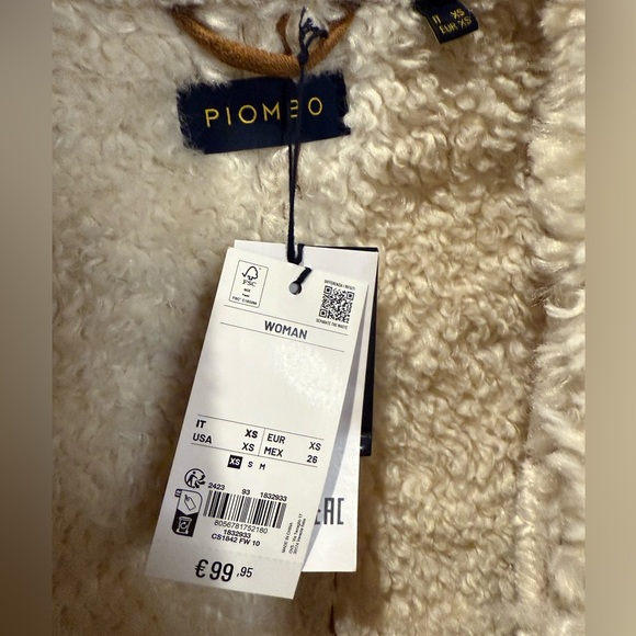 Piombo, Women's XS Camel Brown Faux Leather Coat - Picture 6 of 6